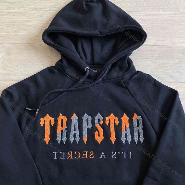 

designer trapstar hoodie letter embroidered sweatshirt men's women's jackets streetwear couples, Black