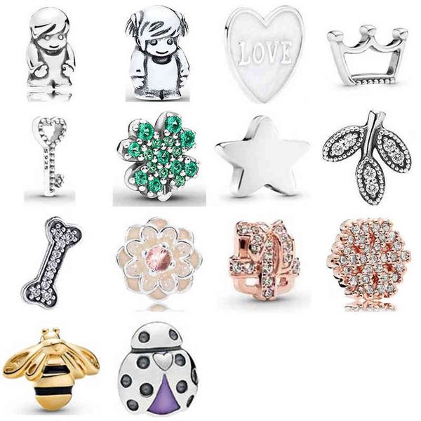 NUOVO 2021 100% argento sterling 925 conchiglia di pesce spiaggia Charms Clear CZ galleggiante cuore medaglione galleggiante pendente adatto gioielli originali AA220315