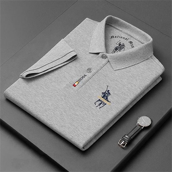 

fashion designer brand high-end south korea 100% cotton embroidered polo shirts leisure men's clothing short sleeve t-shirt 220613, White;black