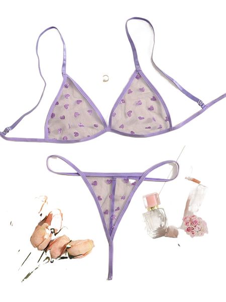 

heart pattern mesh lingerie set d4yu#, Black;red