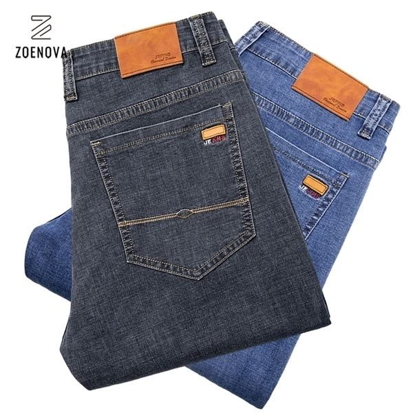 

jeans for men men's fashion business classic style stretch loose jean pants male brand denim trousers black blue 220328