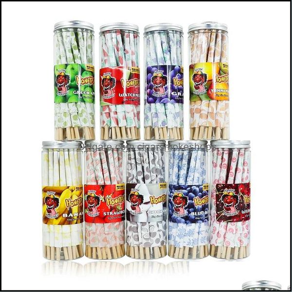 Outros acessórios para fumar 72Pieces/Can 110Mm Sabor de frutas Papéis para enrolar cigarro Tubo vazio Rolo Manual Cigarros Drop Delivery Dhnms