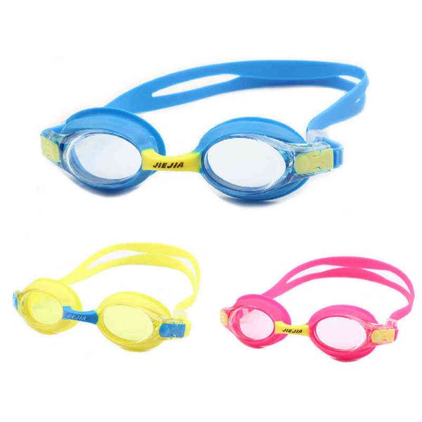 2022 Çocuklar Yüzme Gözlükleri Saf Renk Anti-Fog UV Yüksek Kaliteli Çocuklar Yüzme gözlükleri Yüksek Elastikiyet Yüzme Dişli Y220428
