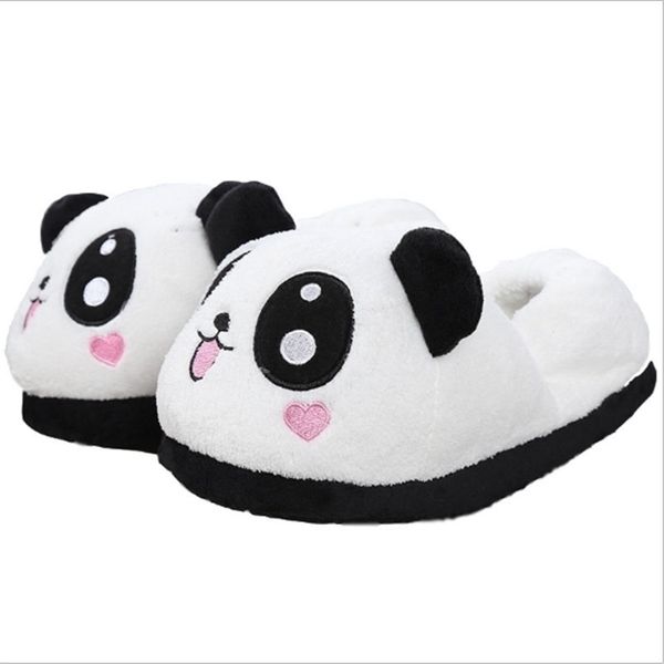 Linda animal chinelos femininos sapatos para casa PANDA SLIPPERS INTERIORES SADAL SLIPPERS SAPATOS DE PREVEM Y201026