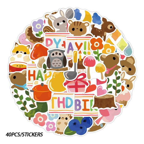 

40pcs kawaii animal cartoon stickers car motorcycle luggage guitar skateboard waterproof classic toy kid decal