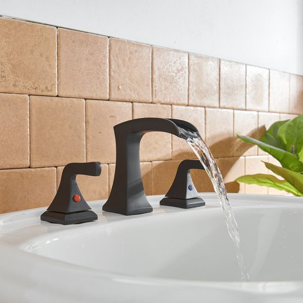 

bathtub faucets 2-handle waterfall bathroom sink faucet in matte black