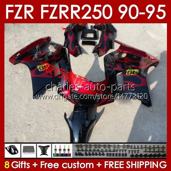 Yamaha FZRR FZR 250R 250RR FZR 250 Kırmızı Flames FZR250R 143NO.75 FZR-250 FZR250 R RR 1990 1991 1992 1993 1994 1995 FZR250RR FZR-250R 90R 90 91 92 93 95 Body