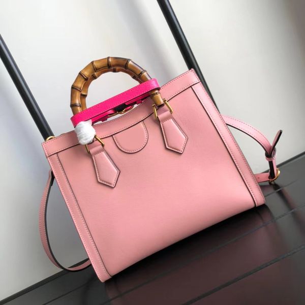 

2022 new bag women's trendy ins niche design high-end pink texture hand-carrying bamboo bag hand