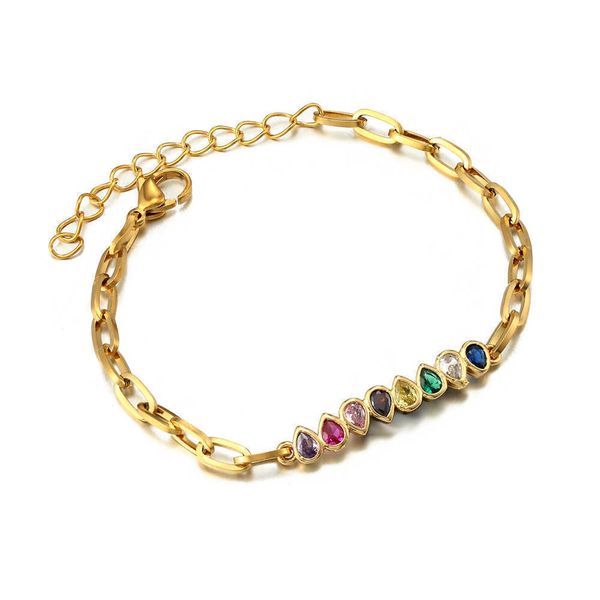 

unique design of three-dimensional women's bracelet, adjustable size, color drops, cz breloques, chain links, fashion jewelry, Golden;silver