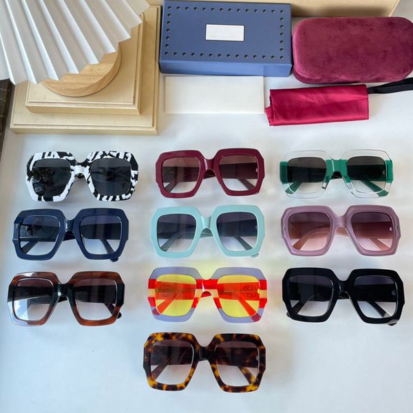Óculos de sol para mulheres 0178S Grandes quadrados de moda feminina de moda clássica lentes coloridas de dois tons homens ou mulheres lazer de óculos dirigindo UV400 com caixa