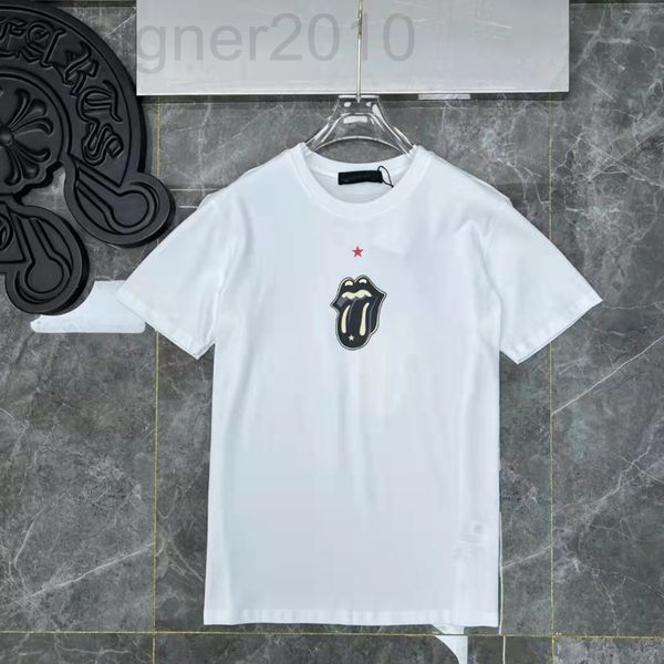 

men's t-shirts designer kejia sanskrit 2022 new fashion brand net red ins letter large tongue short sleeve men's and women's, White;black