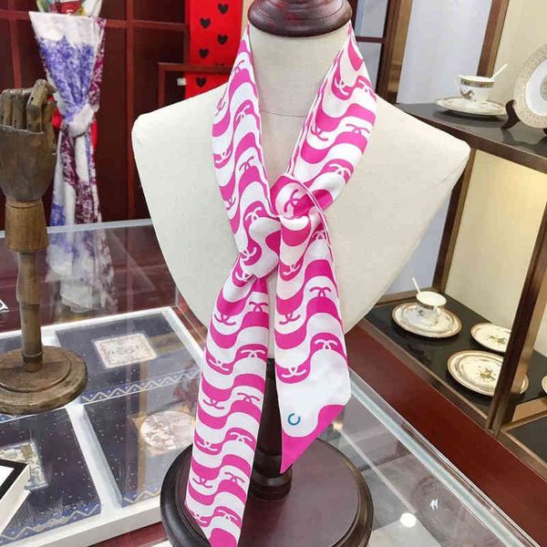 

designer channel handbag silk scarf fashion head hair band ribbon old flower binding bag handle fashion pop style small scarf send special c, Blue;gray