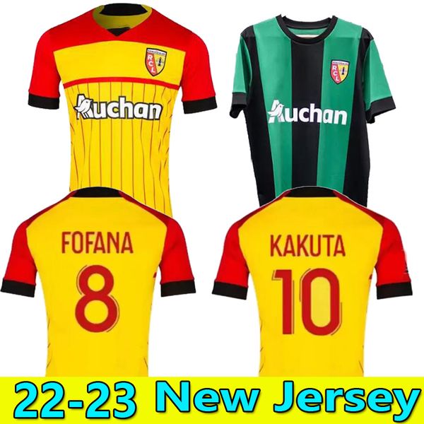 

22 23 rc lens soccer jerseys ganago kakuta sotoca fofana kalimuendo lance maillot de foot doucoure clauss leca gradit cahuzac 2022 2023 medi, Black;yellow