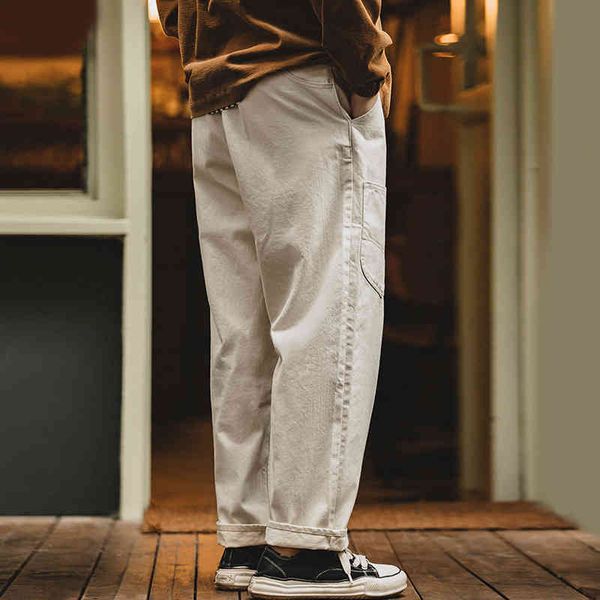 

men's jeans madden work clothes old white drawstring straight jeans elastic waist loose casual pants men's autumn 2ryj, Blue