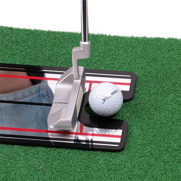Golf Swing прямой практика гольф, положить зеркало выравнивание, обучение помощи качели тренажер линию для глаз гольф аксессуары 30.5x14.5cm 201026