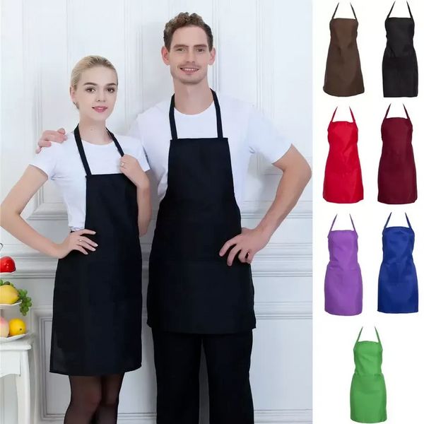 Avental de cozinha de cozinha ajustável para mulher homem chef garçom cafe shop churrasco cabeleireiro a avents de presente personalizado bibs sxjun24