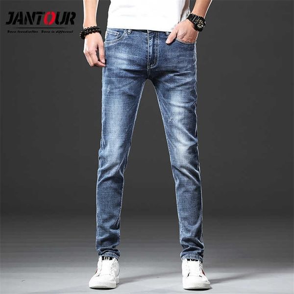 

jantour brand skinny jeans men slim fit denim joggers stretch male jean pencil pants blue mens jeans fashion casual hombre 210719