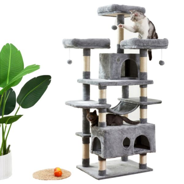 

us stock large cat tree condo furniture with sisal scratching posts perches houses hammock, cat tower kitty activity center kitten play hous