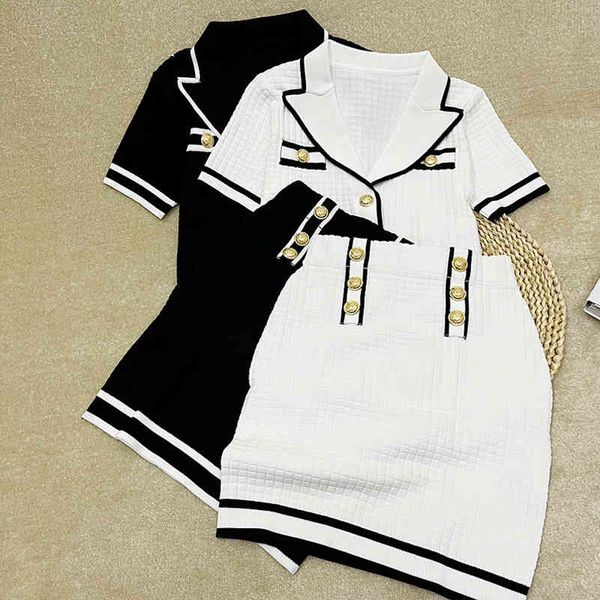 

two piece dress high edition summer lapel short skirt college two piece suit women, White