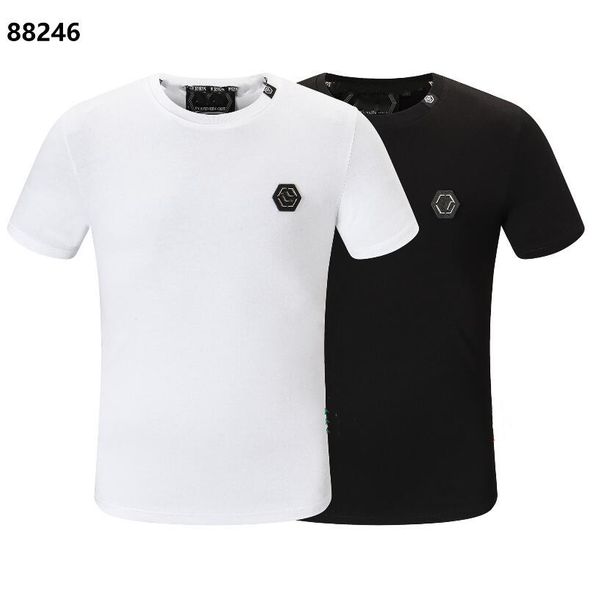 

2022 fashion men stylist popular design hip hop print short sleeve loose breathable t-shirt, White;black