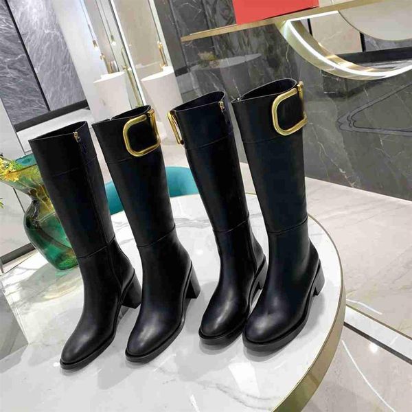 

women high heel knee boots fashion highs heels woman boot r ladies genuine leather platform martin booty thick bottom s2259, Black
