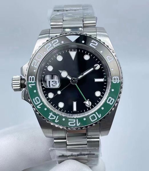 

40mm men's automatic mechanical watch mens watches men stainless steel folding buckle sport waterproof classic wristwatch man wristwatc, Slivery;brown