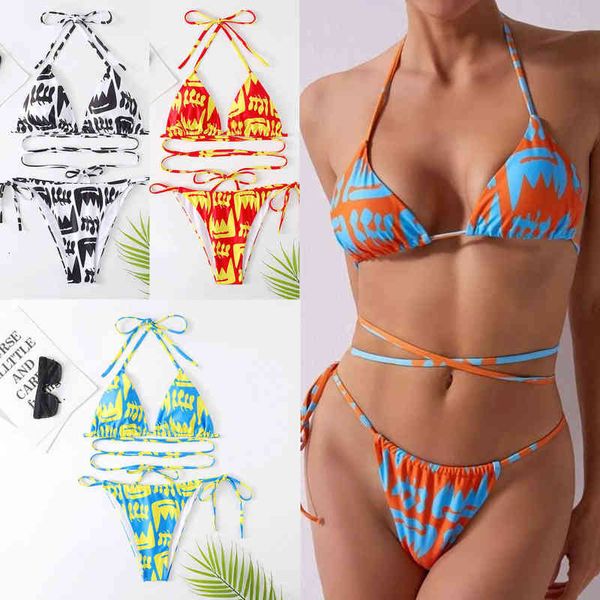 

color blocking bikini neck tie split swimsuit women's backl swimsuit, White;black