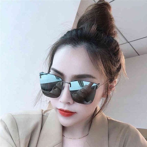 

sunglsses pris fshion oule rimless lrge squre plin sunglsses, White;black