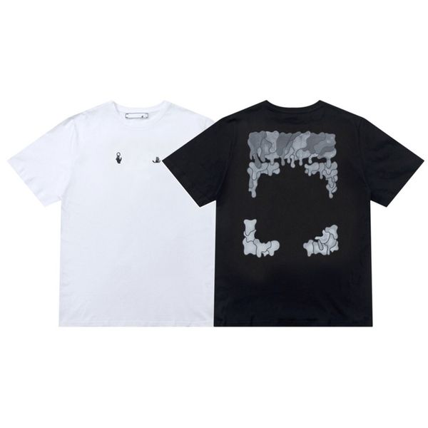 

offs fashion brand mens t shirts designer classic back arrow melt gradient t-shirt luxury 3d letter print casual loose clothing women couple, White;black
