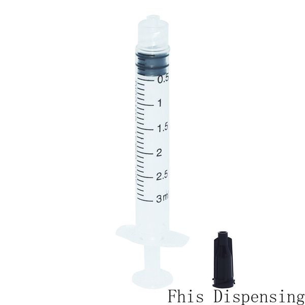 

100 sets / lot dispensing syringes 3cc 3ml plastic with tip cap