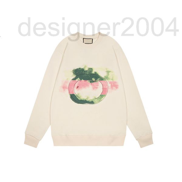 

men's hoodies & sweatshirts designer verified version correct autumn and winter 2022 new painted apple pattern printed round neck sweat, Black