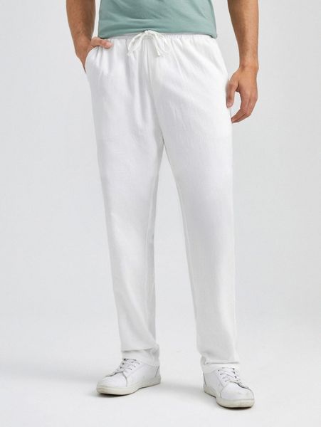 

men drawstringÂ waist tapered pants c3x8#, Black