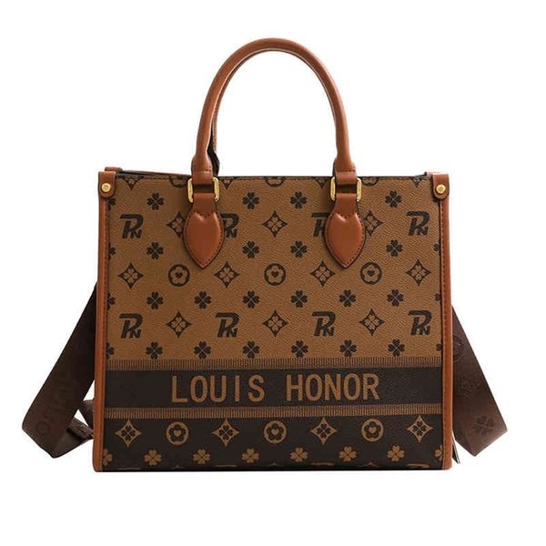 

68% off women's texture hand spring old flower double-sided color matching hand-held temperament large capacity bag