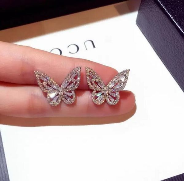 Designer Women Stud Fashion Jewelry 925 Sterling Silver Bowknot Luxury Lady Full Drill Crystal Orecchino Accessori per gioielli di alta qualità Regalo del Memorial Day