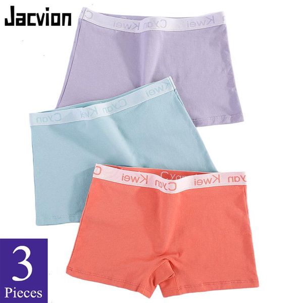 

3 pieces pack cotton panties women boyshort big size female boxer underwear under skirt ladies safety short pants, Black;pink
