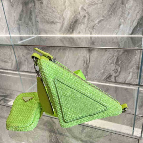 

underarm bags women triangle print handbag shoulder leather luxury designer brand prade crossbody female purses trendy design handbag tuag