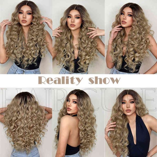 

nxy wigs in the wind brown full head small curly long curly wigs women's lace wigs220530, Black