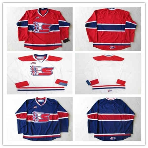 Nivip Men Custom Chl WHL Hóquei Jerseys Graham Sward Jack Finley Adam Beckman Branco Vermelho Azul Jersey S-3xl Good