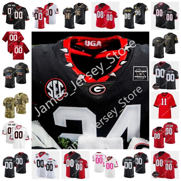 

brock bowers jerseys uga playoff stitched college football jersey 7 jermaine burton 53 dylan fairchild jalen kimber channing tindall robert, Black