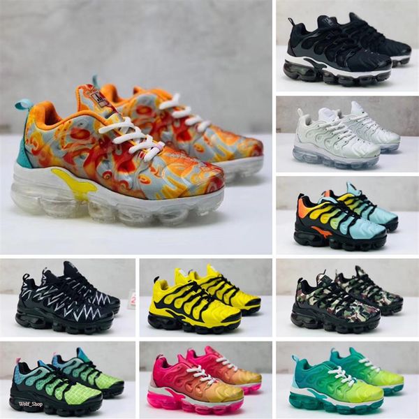 

2020 kids tn plus luxury designer sports running shoes children boy girls trainers tn sneakers classic outdoor toddler sneakers258a, Black