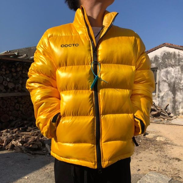 

22fw winter warm zipper down jacket men outdoor windbreaker fashion outwear women stand collar puff thick coat, Black