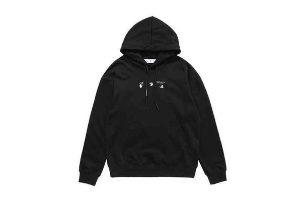 

2022 autumn winter new off spiral arrow hoodie for men and women, Black