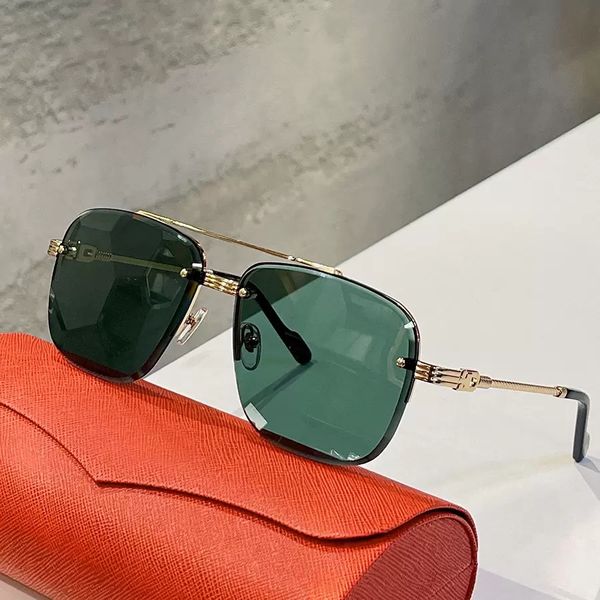 

designer sunglasses mens famous sunglasses sport man metal half frame rectangle prescription glasses summer beach holiday wear for men frame, Black