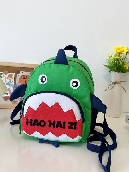 

kids cartoon pattern letter graphic colorblock backpack she