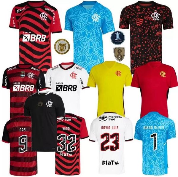 

flamengo soccer jerseys 2022 2023 third fans player version david luiz diego e.ribeiro gabi 22 23 football shirts thiago maia pedro de arras, Black;yellow