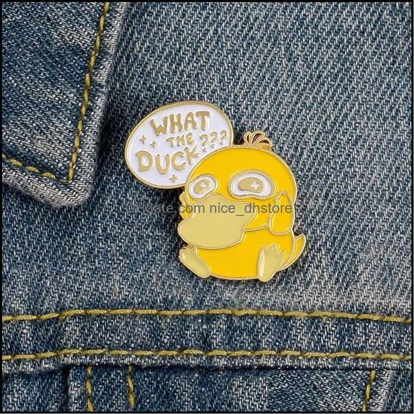 

pinsbrooches jewelry what the duck animal kids cute small funny enamel brooches pins for women demin shirt decor brooch pin metal ka dh9bp, Gray