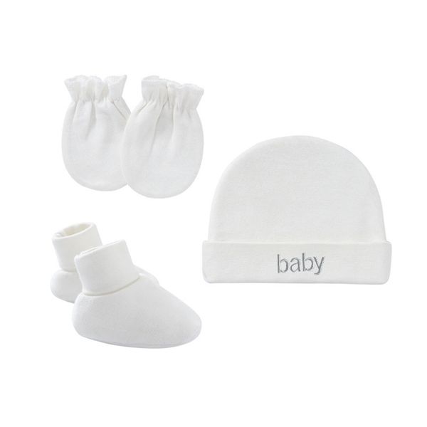 

single layer born hatglovesocks set for baby boy girl cap cotton toddler fall casual pography props soft infant ni 220617, Yellow