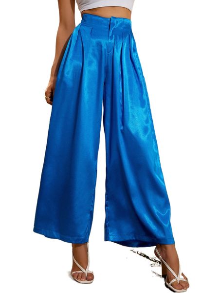 

high waist wide leg pants a2v3#, Black;white