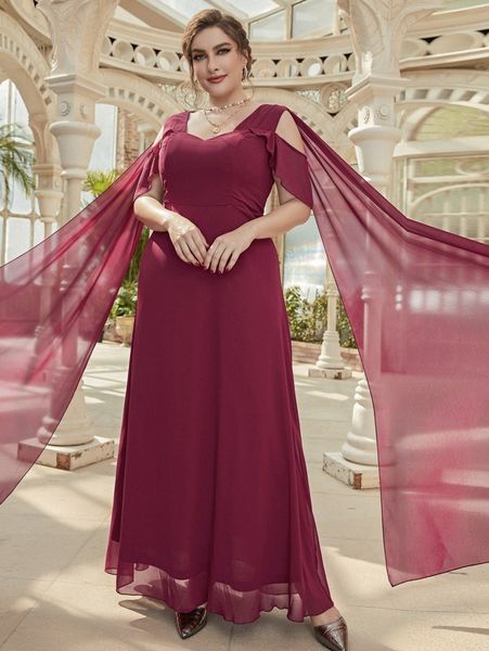 

plus cold shoulder contrast mesh maxi prom dress n9np#, Black