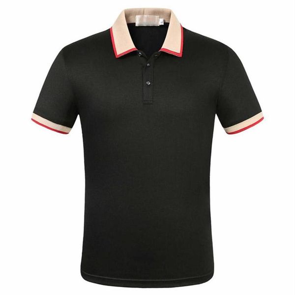 

italian luxury spring and summer new products classic comfortable breathable solid color lapel polo shirt men's short sleeves212j, White;black